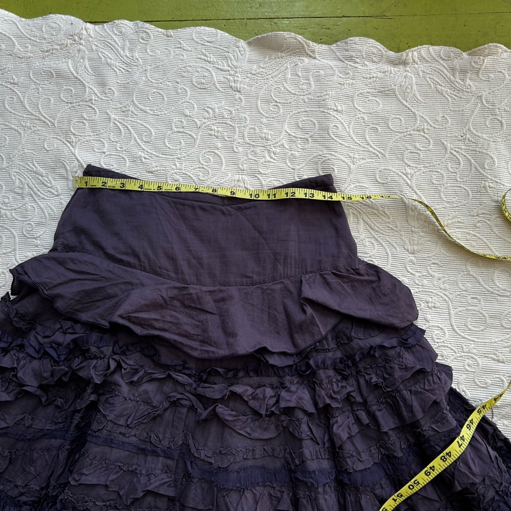 Lithe Ruffled A-Line Skirt in Deep Purple - Picture 6 of 9